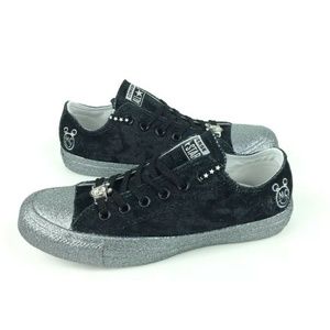 NEW Converse CTAS Miley Cyrus Velour Silver Shoes
